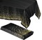 4 Pack Black and Gold Table Cloths for Parties, 54"x108" - Gold Dot Plastic Tablecloths, Black Tablecloth, Black and Gold Party Decorations, Paper Tablecloth for BBQ, Party, Fine Dining, Wedding